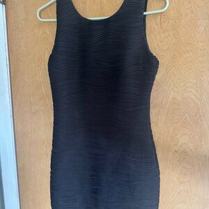 Black Textured Bodycon Dress Size 7/8